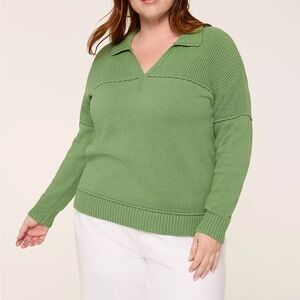 MAKE AN OFFER - LANE BRYANT Johnny Collar Henley Sweater